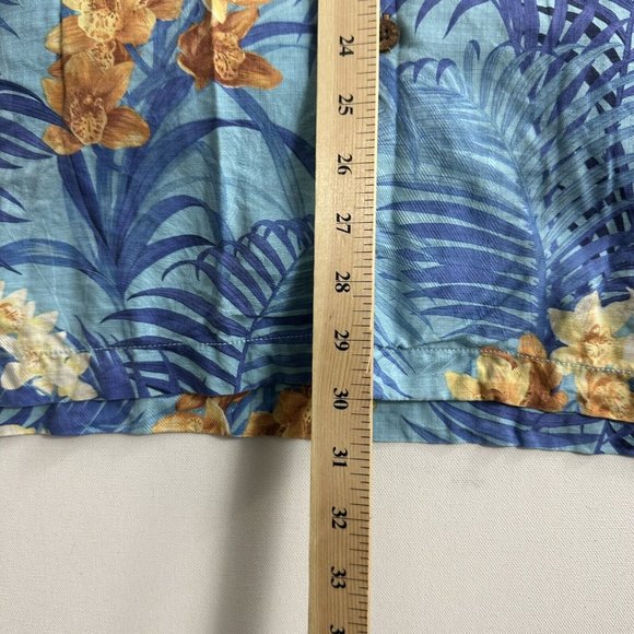 Tommy Bahamas Silk Shirt Original Fit Hawaiian Men Size XL Camp Button Up Floral - Picture 8 of 9